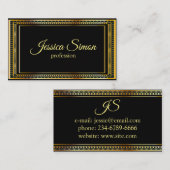 Gold Lijst in zwarte achtergrond Visitekaartje (Voorkant / Achterkant)