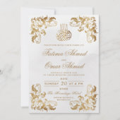 Gold Lijst Ivory Islamic Muslim Weduwschap Kaart (Voorkant)