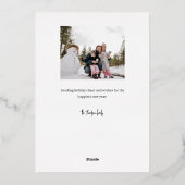 Gold Lijst Joy Script Multi-Photo Holiday Card Folie Feestdagenkaart (Achterkant)