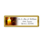 Gold Lijst kerstkaarsenlabel Etiket (Voorkant)
