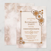 Gold Lijst Marble Retirement Party Kaart (Voorkant / Achterkant)