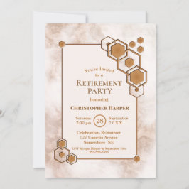 Gold Lijst Marble Retirement Party Kaart