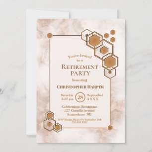 Gold Lijst Marble Retirement Party Kaart