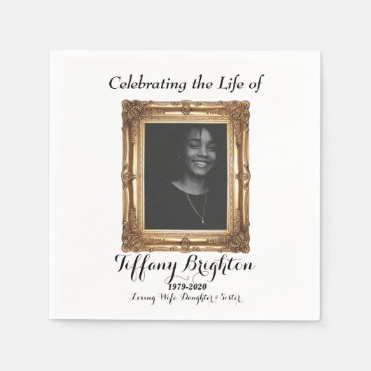 Gold Lijst Memorial Napkins Servet (Voorkant)