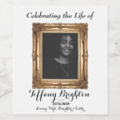 Gold Lijst Memorial Wine Label Wijn Etiket (Enkel label)