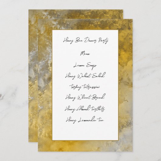 Gold Lijst Menu Kaart (Voorkant / Achterkant)