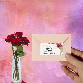 Gold Lijst met  Flowers Return-adres Etiket