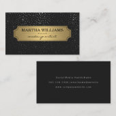 Gold Lijst met metallisch Stip Patroon grijs Visitekaartje (Voorkant / Achterkant)