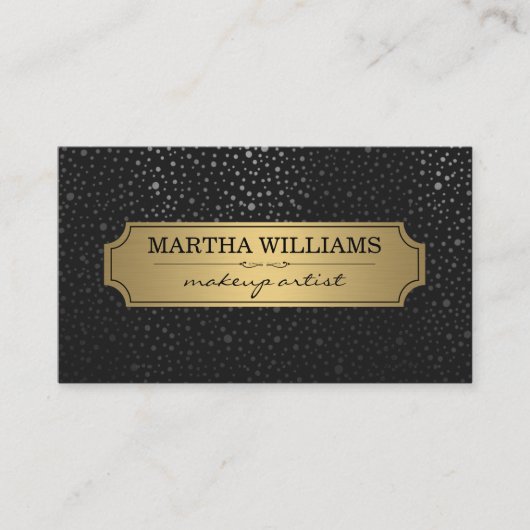 Gold Lijst met metallisch Stip Patroon grijs Visitekaartje (Voorkant)