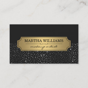Gold Lijst met metallisch Stippen Patroon Black Visitekaartje