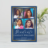 Gold Lijst Minimalist Photo Afstuderen Aankondiging (Staand voorkant)