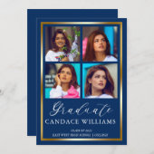 Gold Lijst Minimalist Photo Afstuderen Aankondiging (Voorkant / Achterkant)