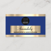 Gold Lijst Mode Beautique Shop Blue Navy Visitekaartje (Voorkant)