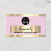 Gold Lijst Mode Beautique Shop Blush Visitekaartje (Voorkant)