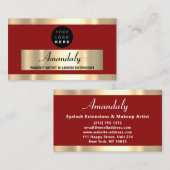 Gold Lijst Mode Beautique Shop Burgundy Maroon Visitekaartje (Voorkant / Achterkant)