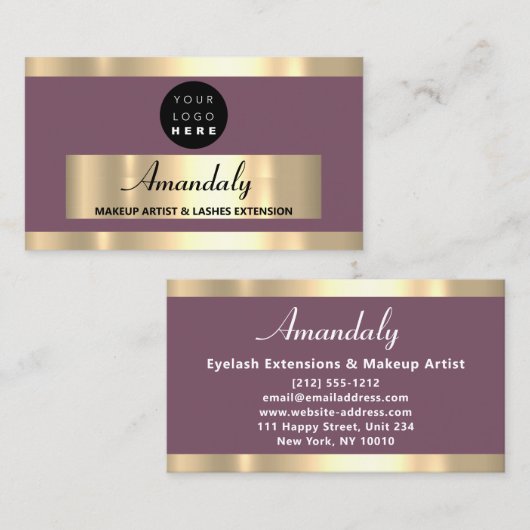 Gold Lijst Mode Beautique Shop Elegant Visitekaartje (Voorkant / Achterkant)