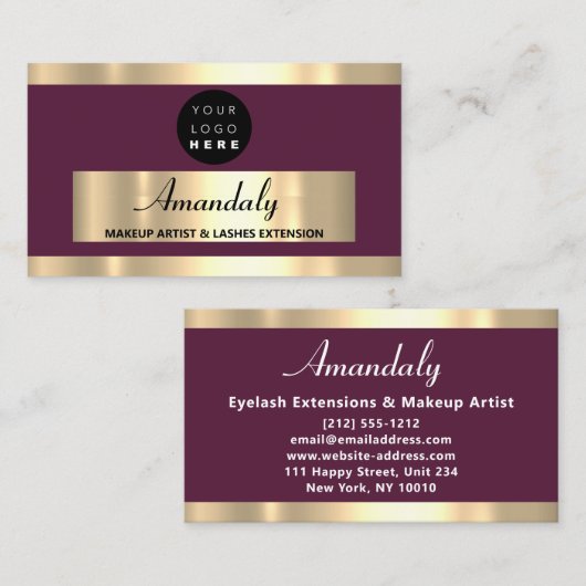 Gold Lijst Mode Beautique Shop Marsala Visitekaartje (Voorkant / Achterkant)