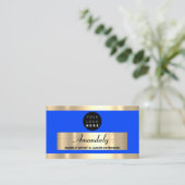 Gold Lijst Mode Beautique Shop Royal Blue Visitekaartje (Staand voorkant)