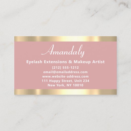 Gold Lijst Mode Beautique Winkel Blush poeder Visitekaartje (Achterkant)