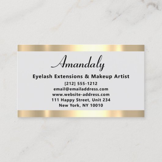Gold Lijst Mode Beautique Winkel grijs Visitekaartje (Achterkant)