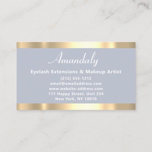 Gold Lijst Mode Beautique Winkel roky Blue Visitekaartje (Achterkant)