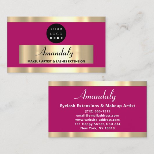 Gold Lijst Mode Beautique Winkel roze VIP Visitekaartje (Voorkant / Achterkant)