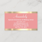 Gold Lijst Mode Beautique Winkelkoraal poeder Visitekaartje (Achterkant)