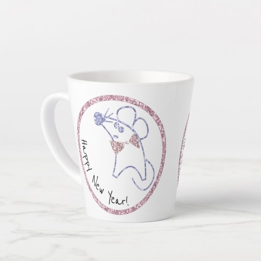 Gold lijst, nieuw jaar, kerstmis latte mok (Linkerhoek)