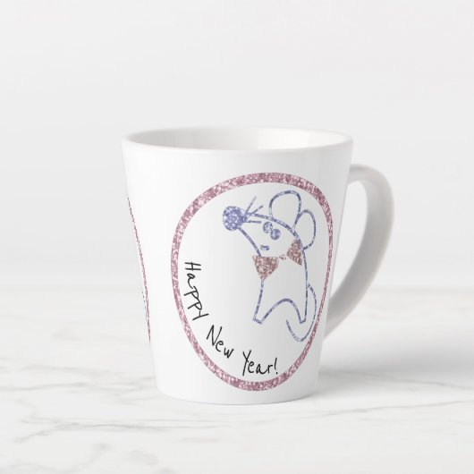 Gold lijst, nieuw jaar, kerstmis latte mok (Rechterhoek)