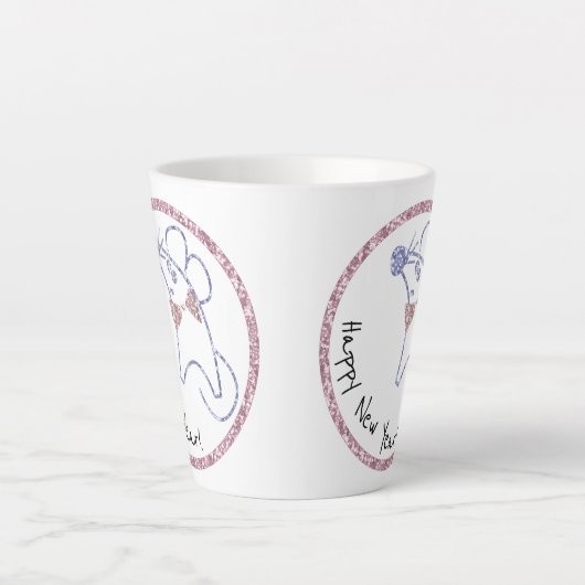 Gold lijst, nieuw jaar, kerstmis latte mok (Voorkant)