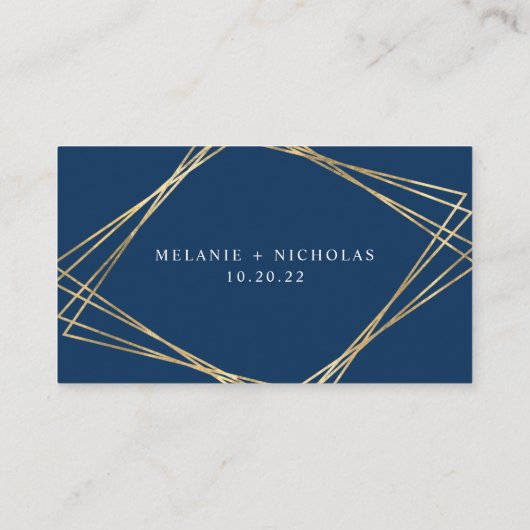 Gold Lijst Online bruiloft RSVP-kaart | kleur Informatiekaartje (Achterkant)