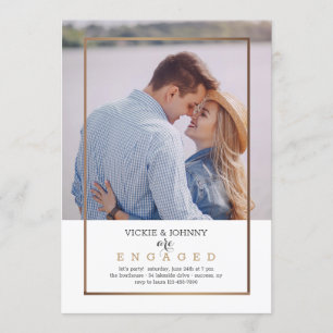 Gold Lijst Photo Verloving Invitation Kaart