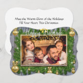 Gold Lijst Pine Boughs Fancy - kerstfoto's Feestdagenkaart (Voorkant / Achterkant)