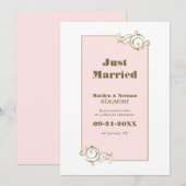 Gold Lijst Pink Wedding Announding Aankondiging (Voorkant / Achterkant)