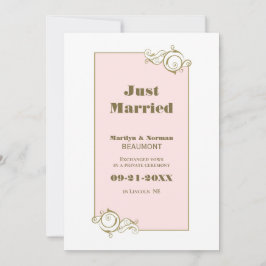 Gold Lijst Pink Wedding Announding Aankondiging
