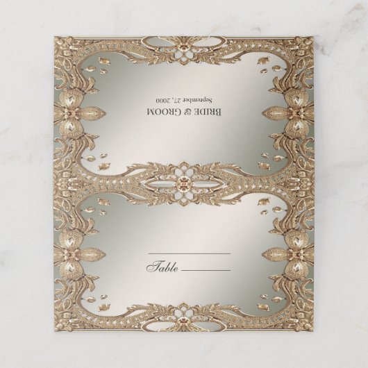 Gold  Lijst Place Card Plaatskaartje (Buitenkant ongevouwen)