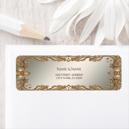 Gold  Lijst Retour Adres Label (Insitu)