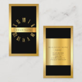 Gold Lijst Roman - Klok - Verticaal Visitekaartje (Voorkant / Achterkant)