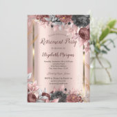 Gold Lijst, Roos Gold Chic Flowers Retirement Kaart (Staand voorkant)