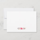 Gold Lijst Roze Floral Wedding RSVP Antwoord (Achterkant)