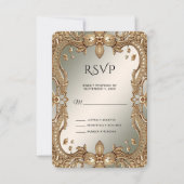Gold  Lijst RSVP-kaart RSVP Kaartje (Voorkant)