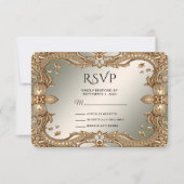 Gold Lijst RSVP-kaart RSVP Kaartje (Voorkant)