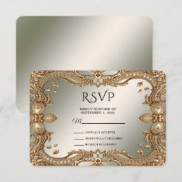 Gold Lijst RSVP-kaart RSVP Kaartje