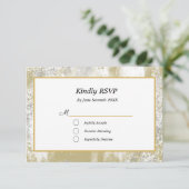 Gold Lijst Silver en Gold Spletters Weddenschap RSVP Kaartje (Staand voorkant)