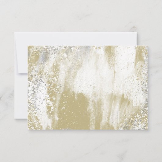 Gold Lijst Silver en Gold Spletters Weddenschap RSVP Kaartje (Achterkant)