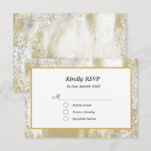 Gold Lijst Silver en Gold Spletters Weddenschap RSVP Kaartje (Voorkant / Achterkant)