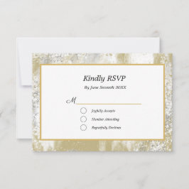Gold Lijst Silver en Gold Spletters Weddenschap RSVP Kaartje