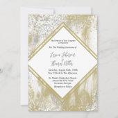 Gold Lijst Silver & Gold Spletters Abstract huweli Kaart (Voorkant)