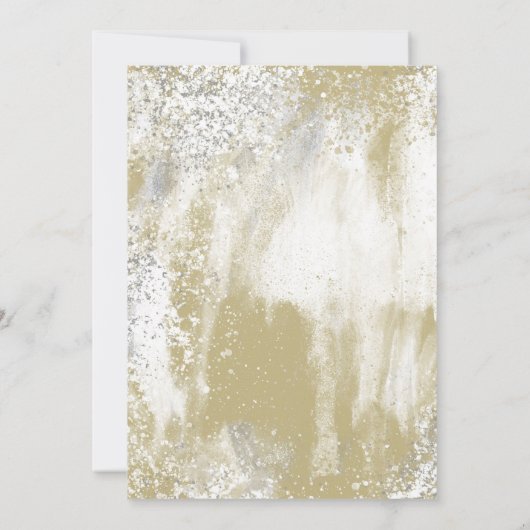 Gold Lijst Silver & Gold Spletters Abstract huweli Kaart (Achterkant)