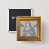 Gold Lijst Sjabloon Vierkante Button 5,1 Cm (Voorkant /achterkant)